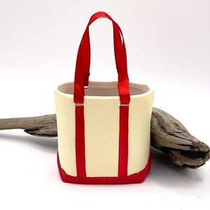 Preppy Boat Tote Ornament-LL Bean Style Tote Christmas Ornament-New!